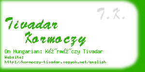 tivadar kormoczy business card